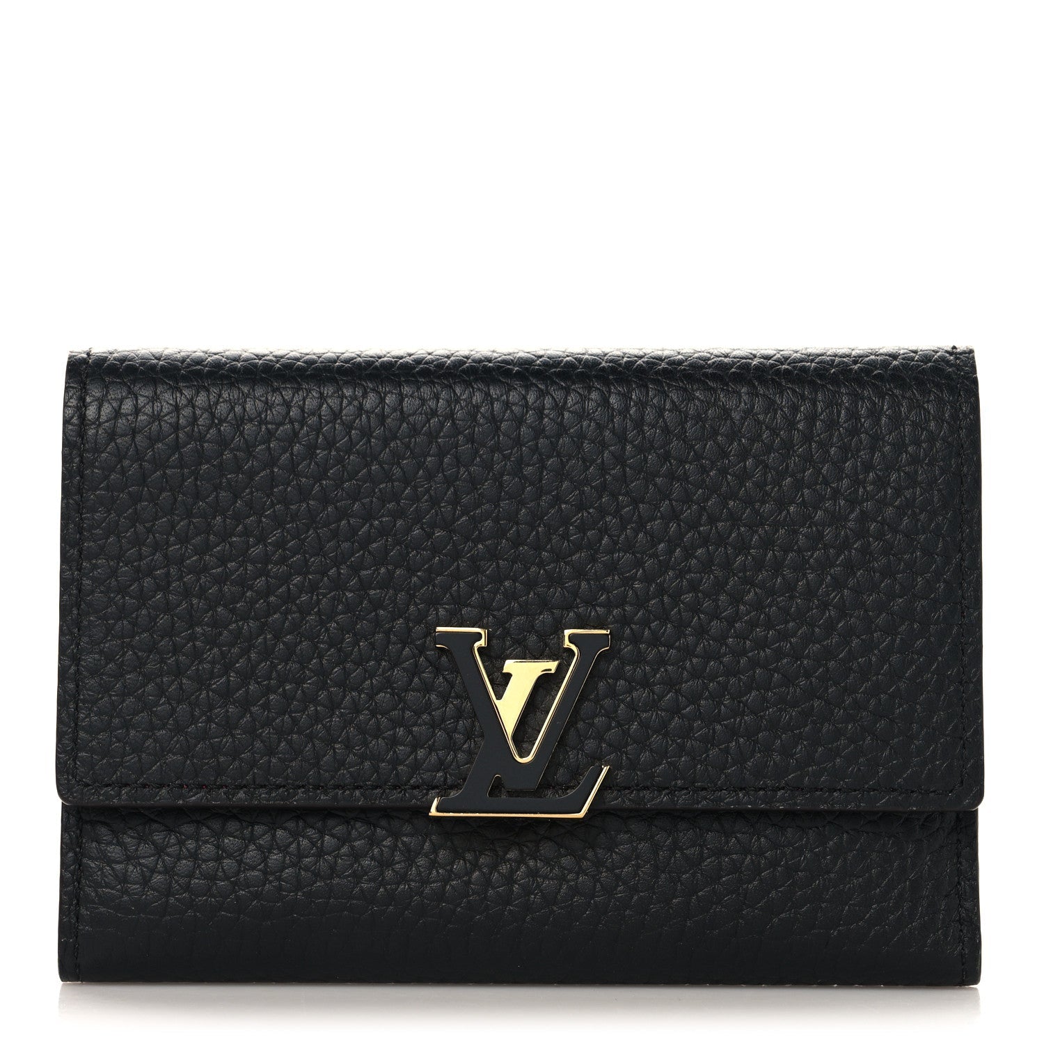 Taurillon Capucines Compact Wallet Black