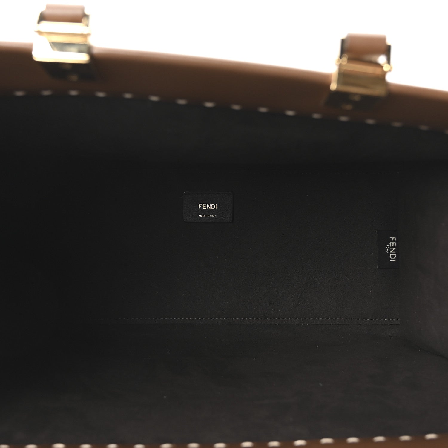 Paglia Pequin Vitello King Woven Medium Fendi Sunshine Shopper Tote Naturale Gianduia