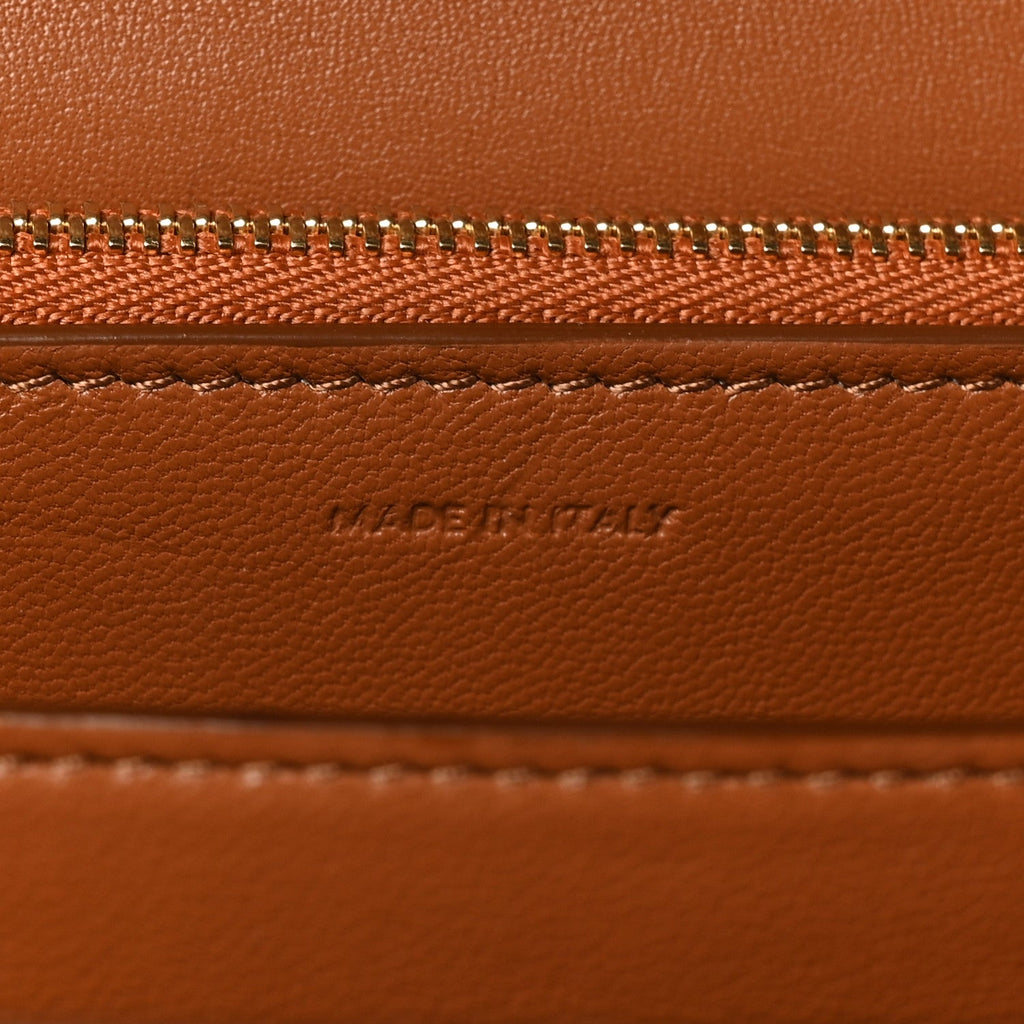 Natural Calfskin Medium Classic Box Flap Bag Tan