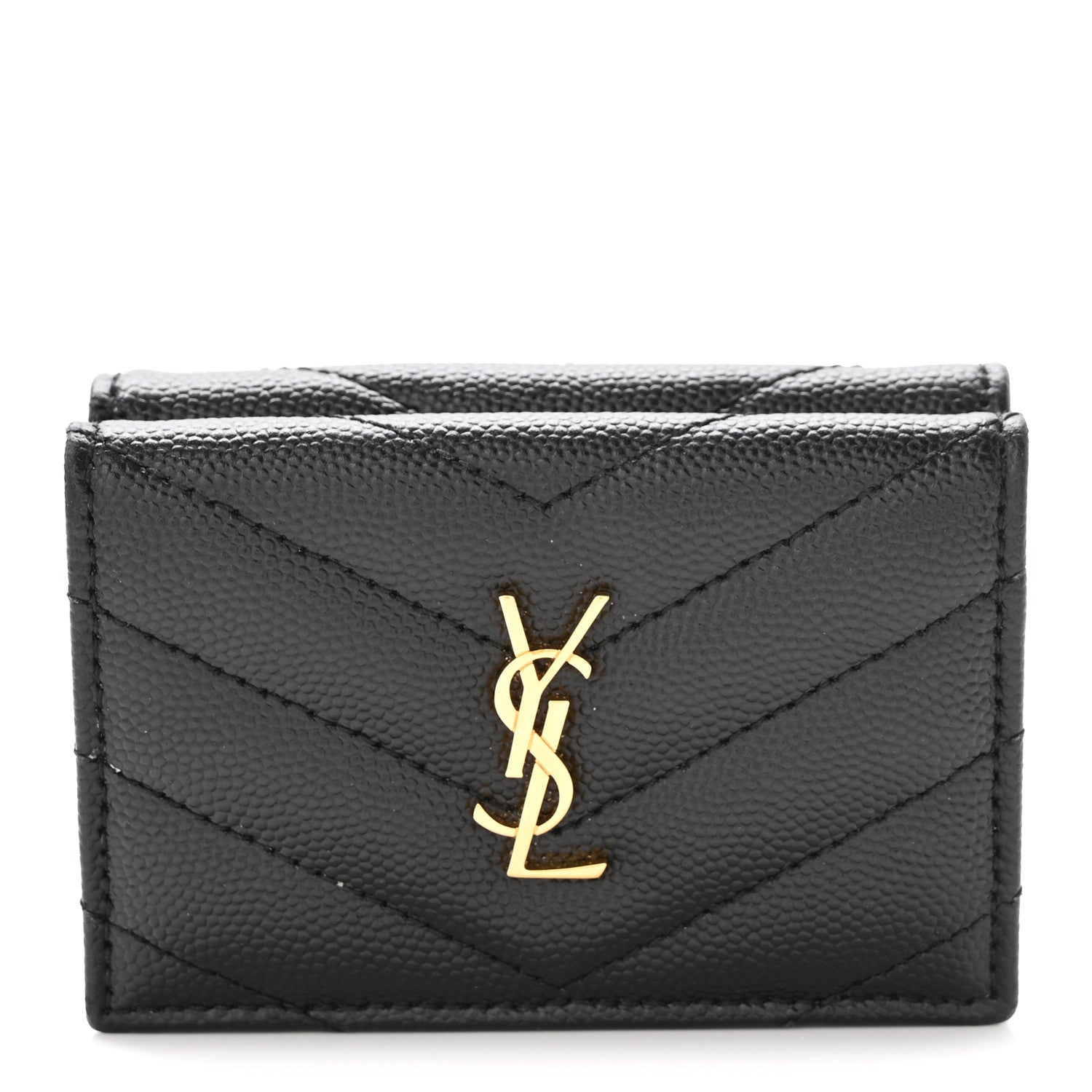 Grain De Poudre Matelasse Chevron Monogram Origami Tiny Wallet Black