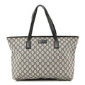 GG Supreme Monogram Medium Zippered Shopping Tote Navy