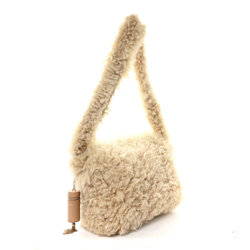 Shearling Shoulder Bag Natural