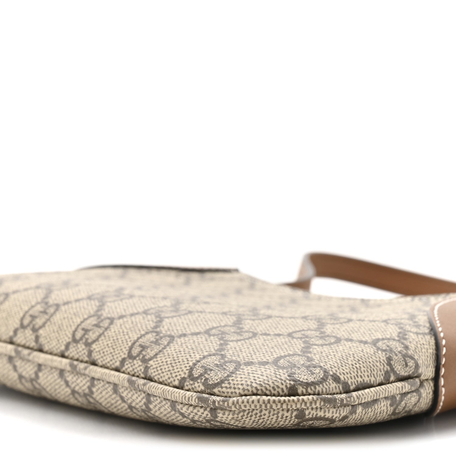 GG Monogram Calfskin Small Emblem Shoulder Bag Beige Dark Brown