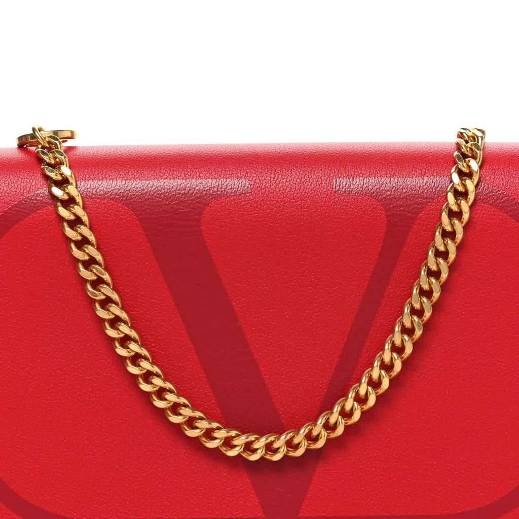 Calfskin Love Lab Go Logo Chain Pouch Rouge Pur