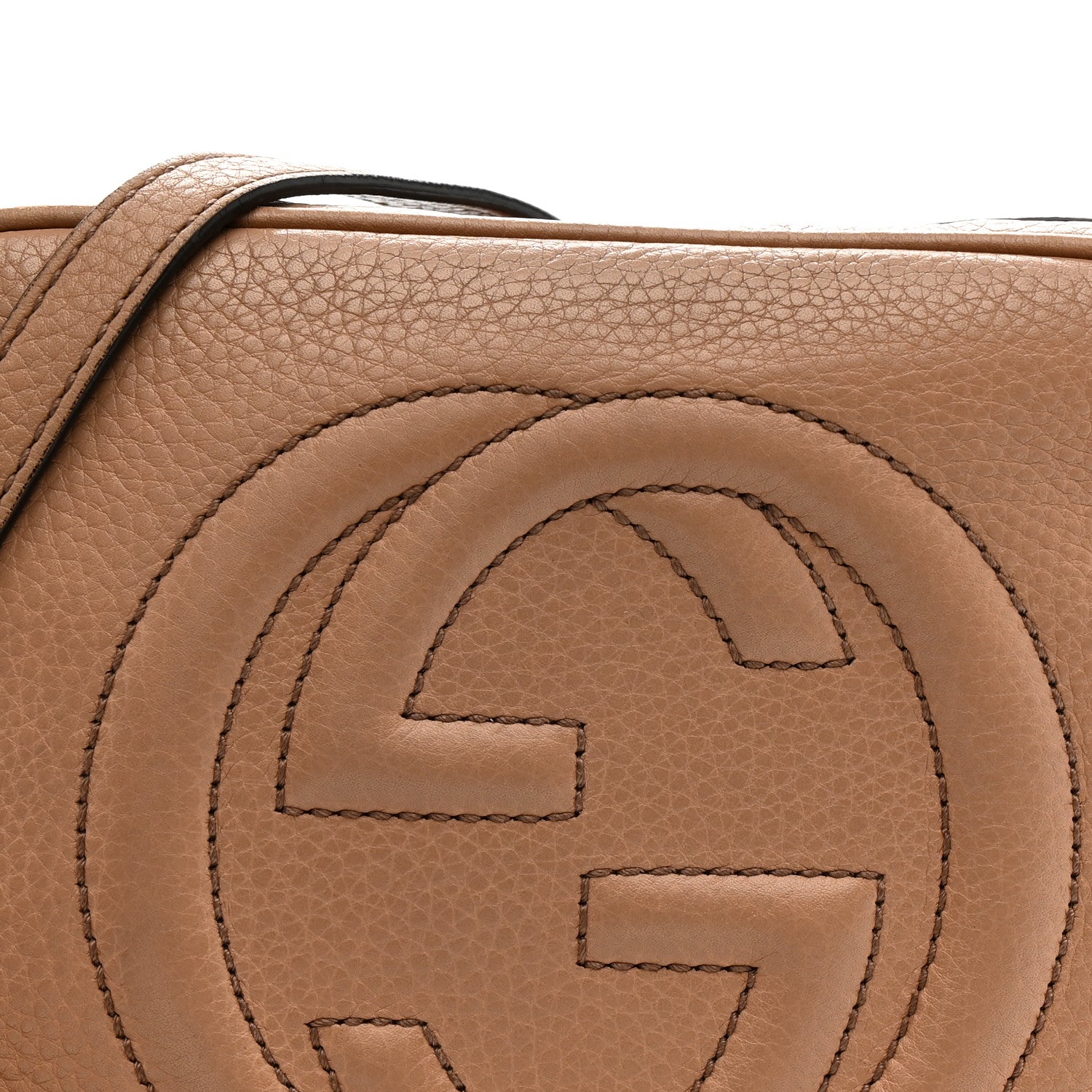 Pebbled Calfskin Small Soho Disco Bag Camelia