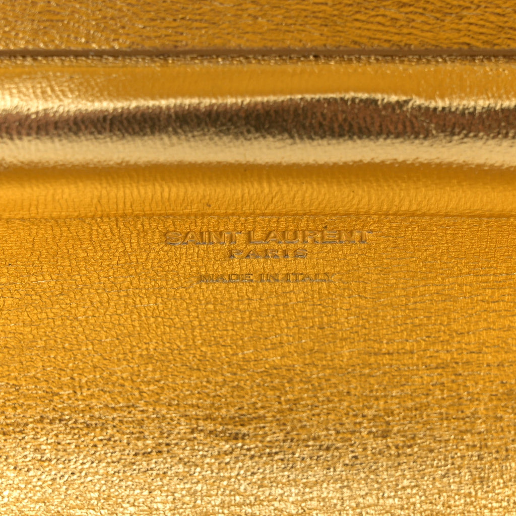 Ribbed Plexiglass Lambskin Fringe Monogram Opium Box Bag Gold