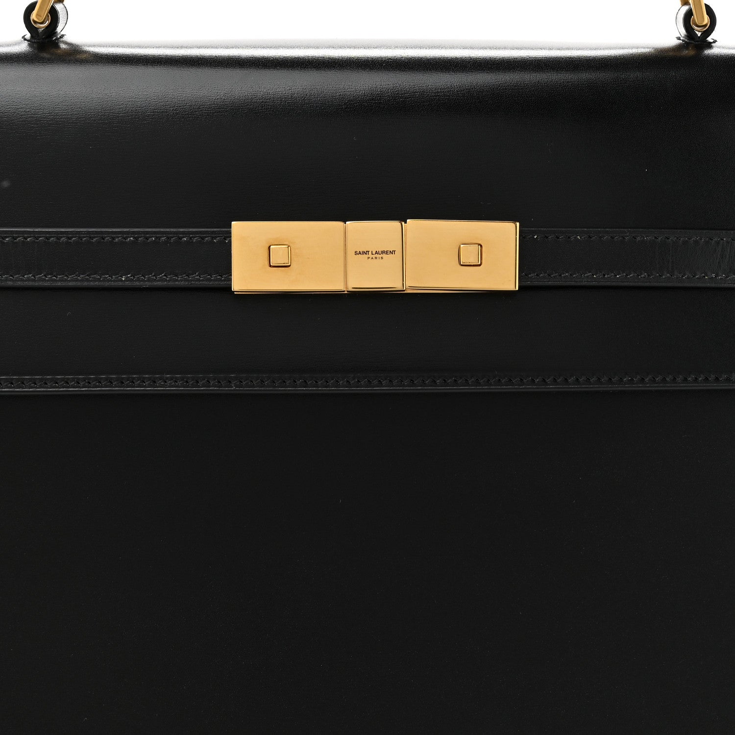 Smooth Calfskin Manhattan Top Handle Black