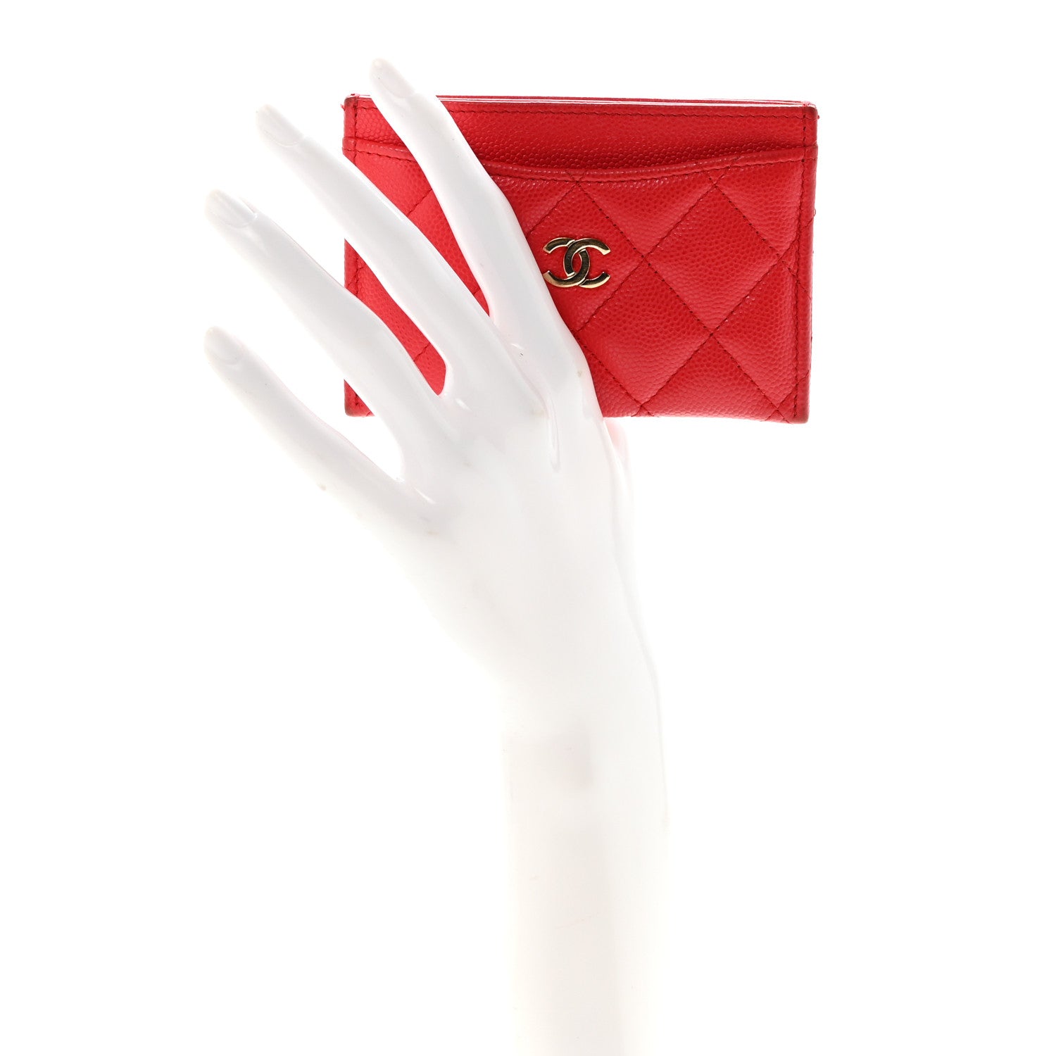 Caviar Quilted  Holder Red
