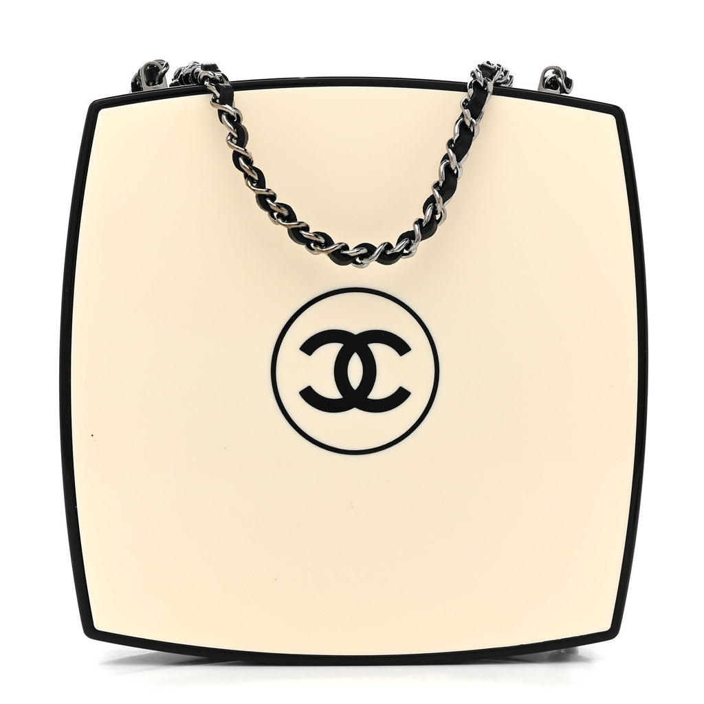 Plexiglass Compact Box Clutch Black Ivory