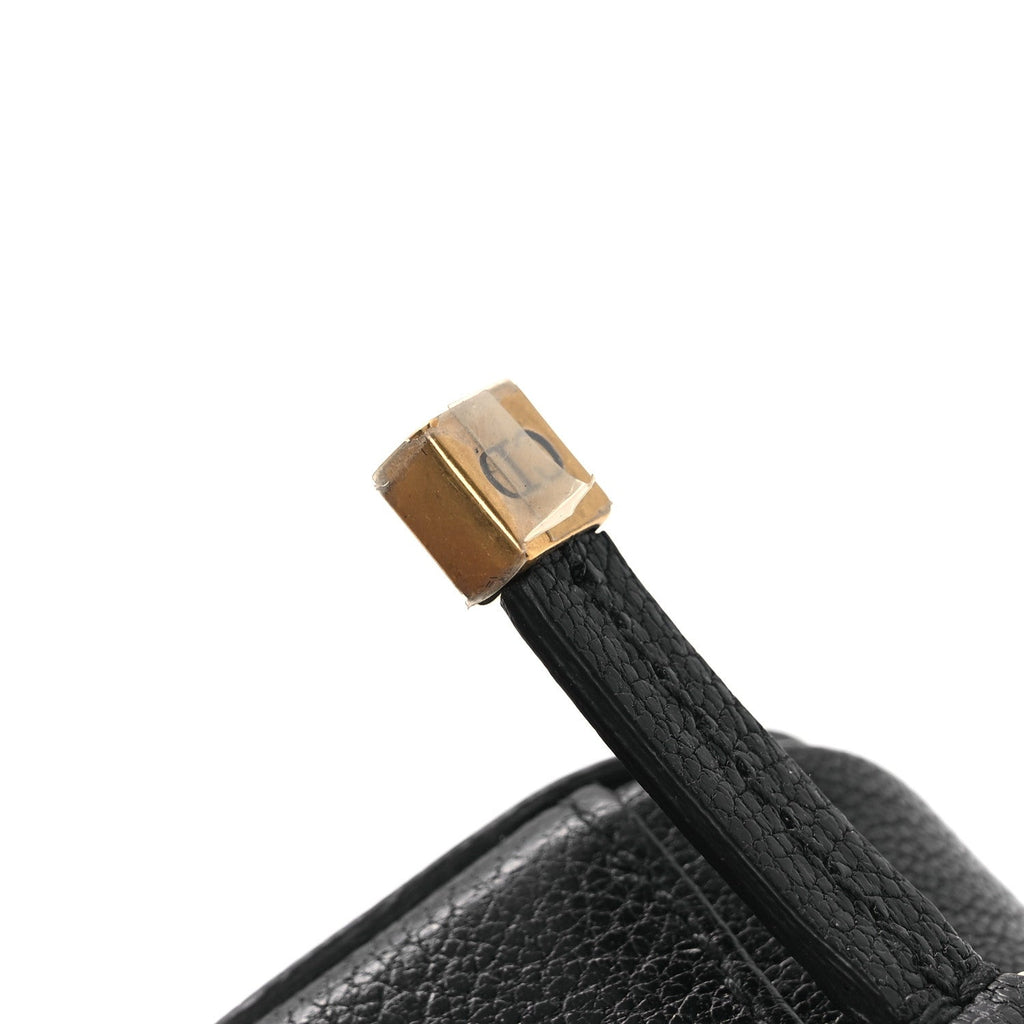 Goatskin Mini Saddle Shoulder Strap Pouch Black