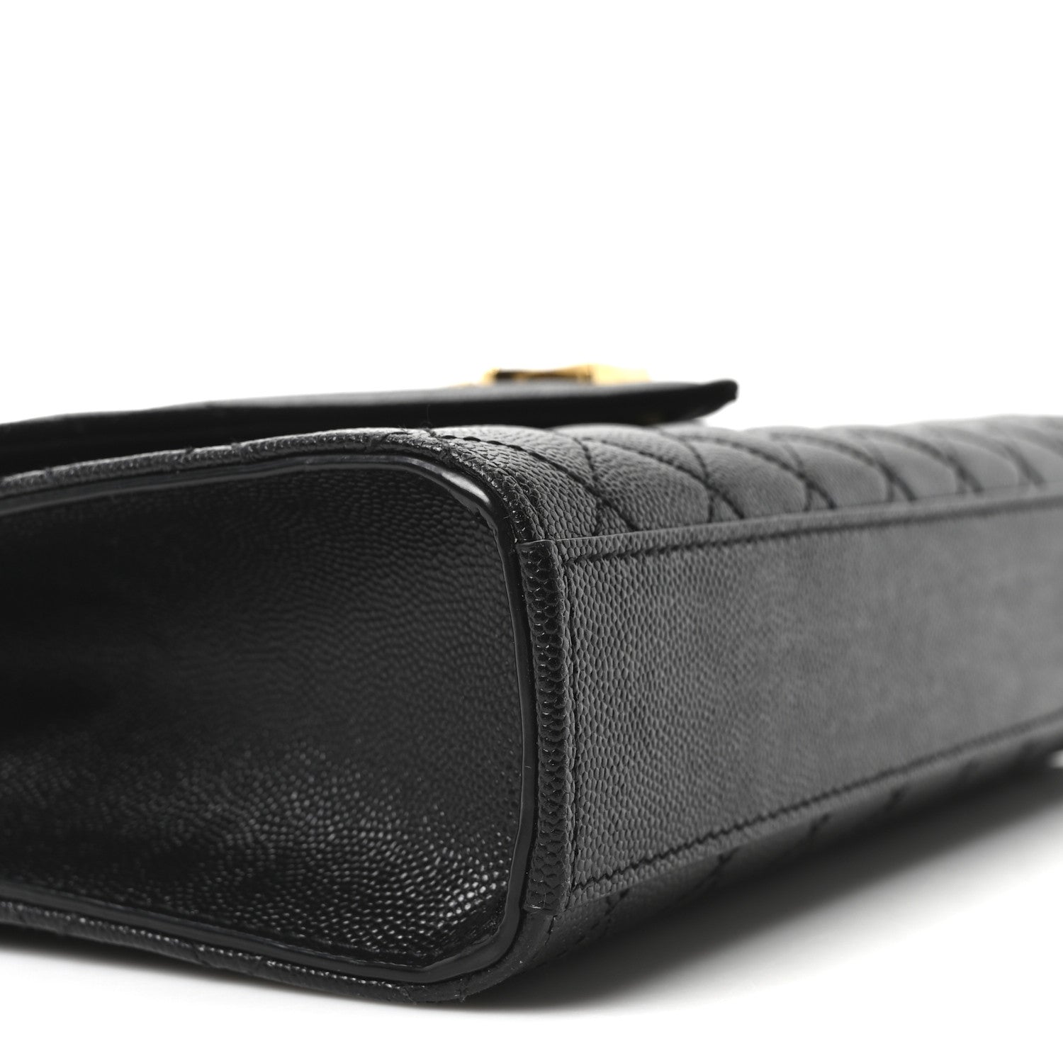 Grain De Poudre Textured Mixed Matelasse Triquilt Medium Monogram Satchel Black