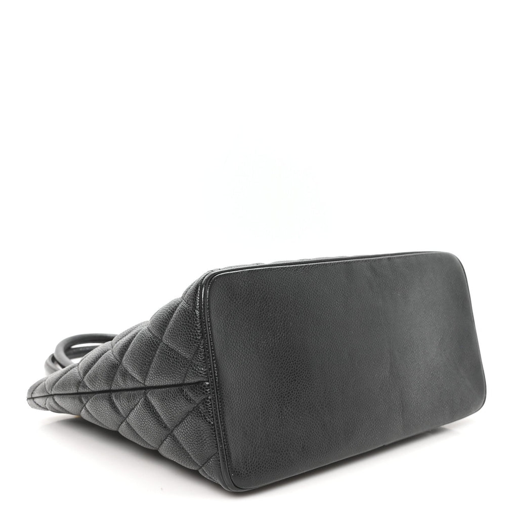 Caviar Quilted Medallion Tote Black