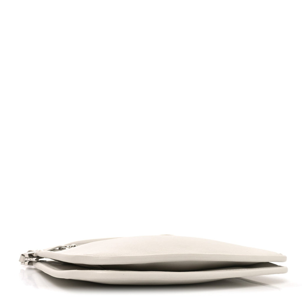 Calfskin Horsebit Slim Shoulder Bag White