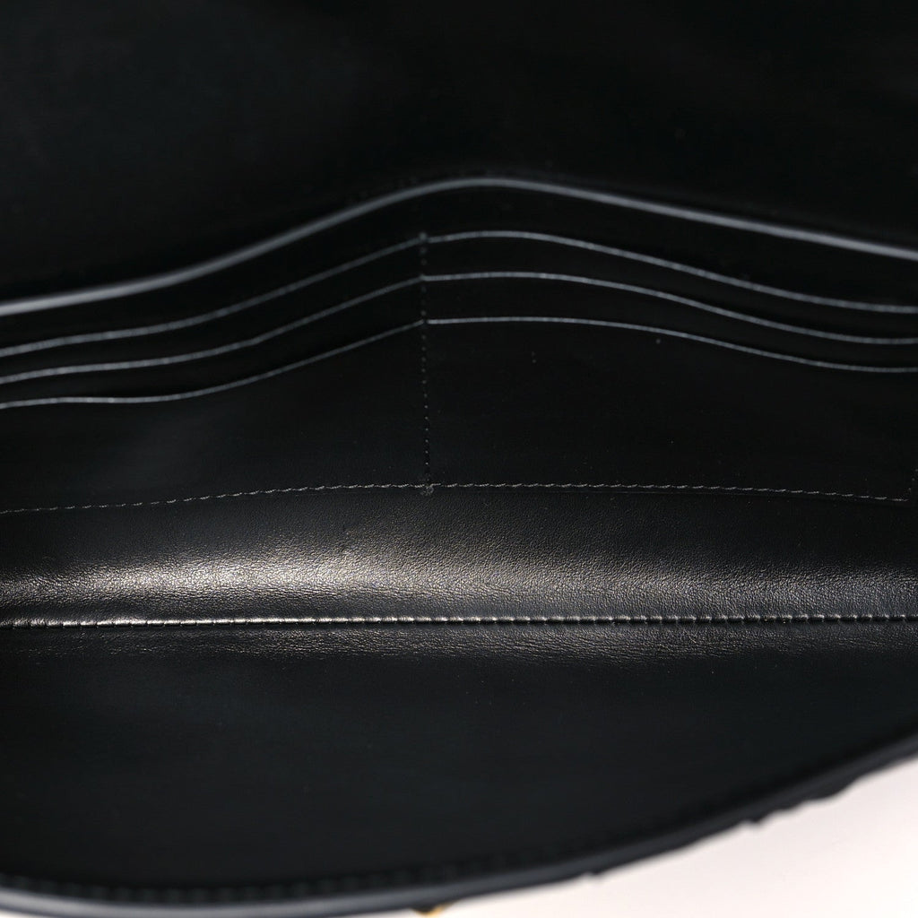 Nappa Intrecciato Long Andiamo Top Handle Clutch Black
