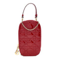 Patent Cannage Lady Dior Phone Holder Red