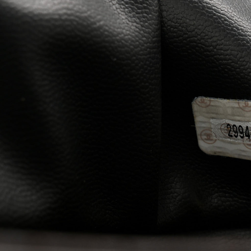 Lambskin CC Flap Shopping Tote Black