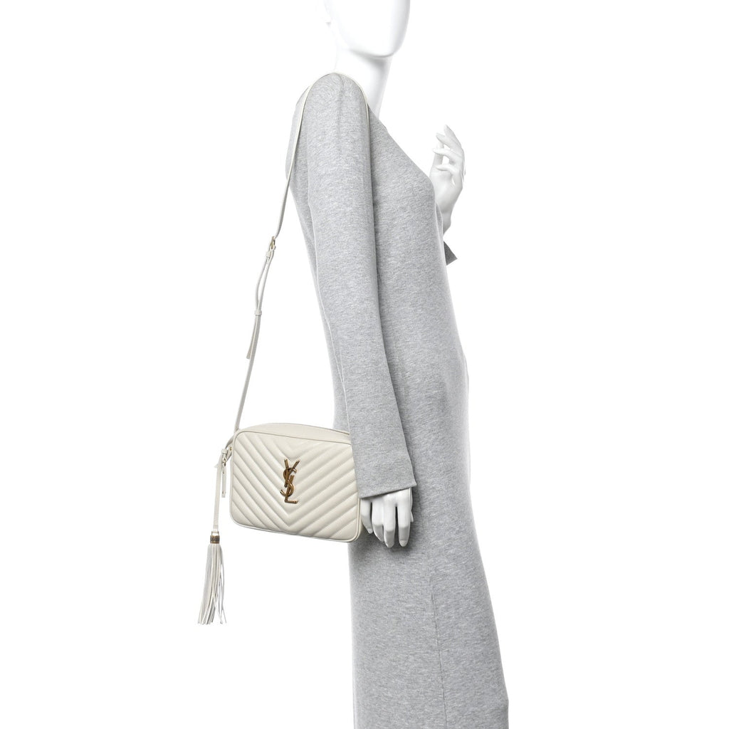 Calfskin Matelasse Monogram Lou Camera Bag Crema Soft