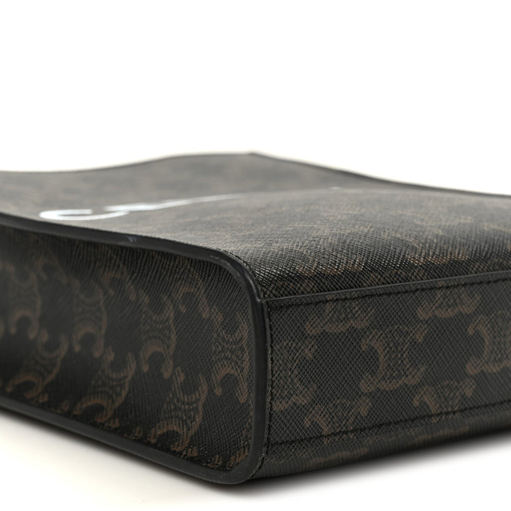 Triomphe Canvas Calfskin Mini Vertical Cabas Tan
