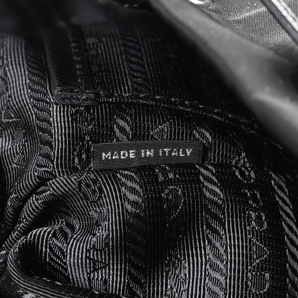 Nylon Vela Saffiano Small Cinch Backpack Black