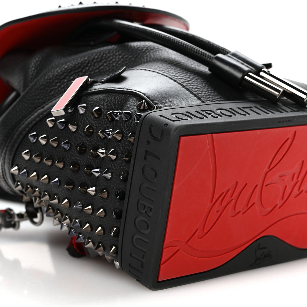 Calfskin Spiked Small Explorafunk Backpack Black