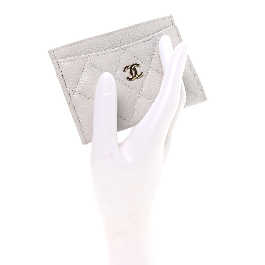 Caviar Quilted  Holder Light Grey