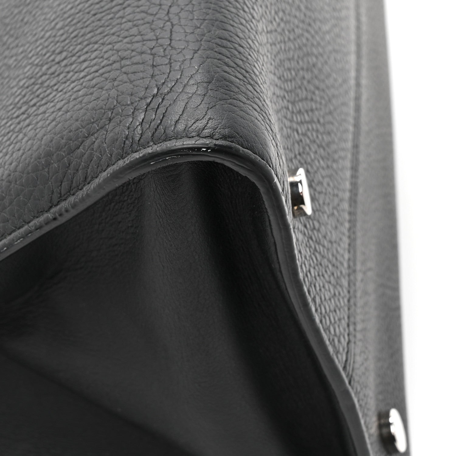 Grained Calfskin Large Diorever Flap Black