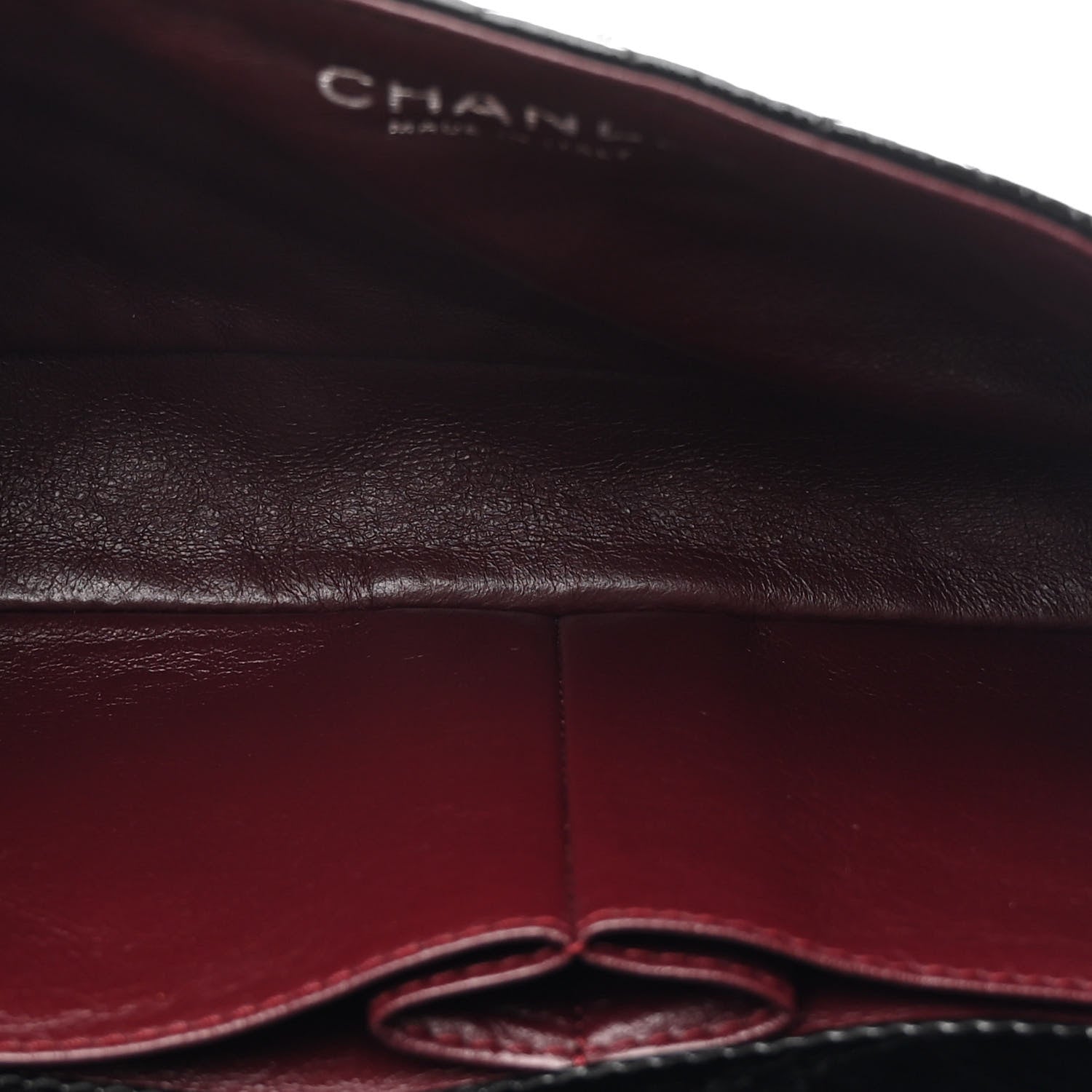 Crinkled Patent Quilted East West Flap Black