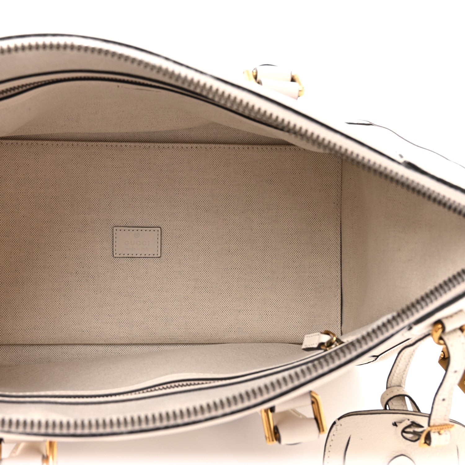 Koi Calfskin Medium Bauletto Duffle Top Handle Bag White