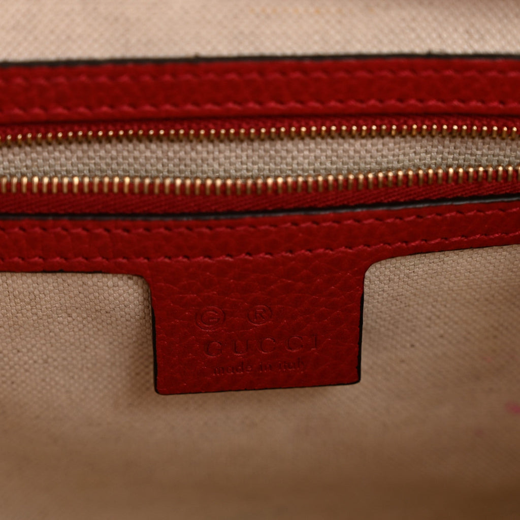 Dollar Calfskin Medium Soho Top Handle Satchel Hibiscus Red