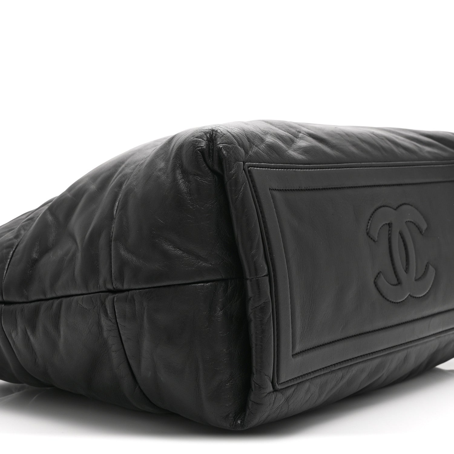 Lambskin Quilted Medium Coco Cocoon Reversible Tote Black