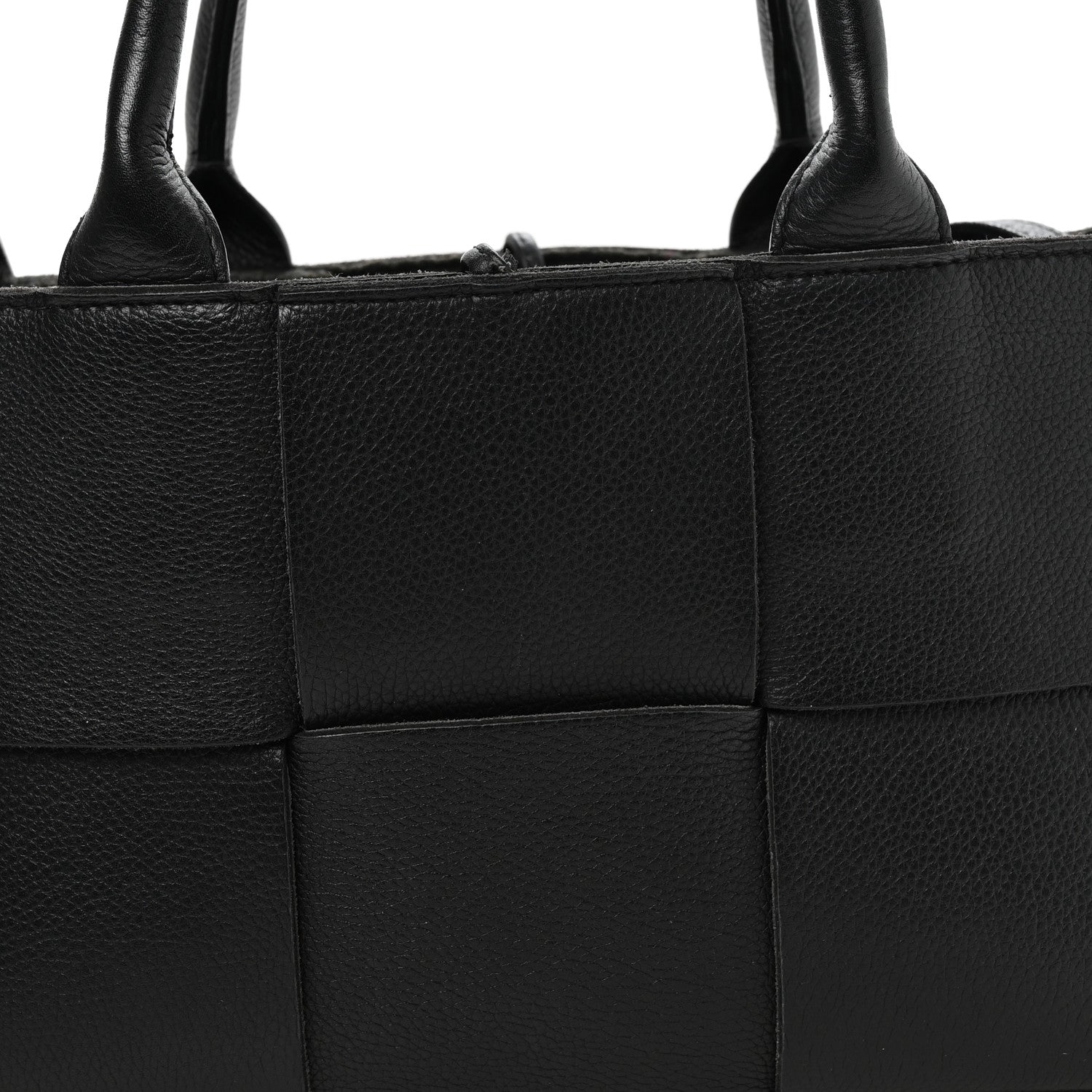Grained Calfskin Maxi Intrecciato Mini Arco Tote Black