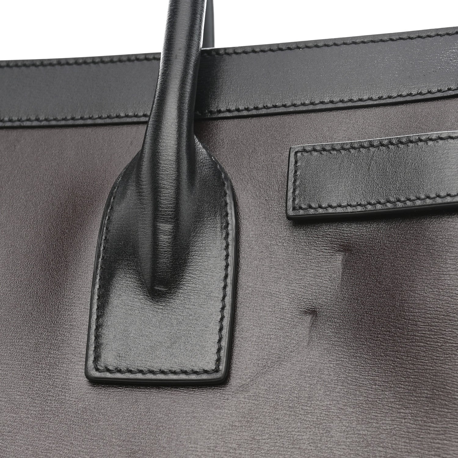 Calfskin Bi-Color Small Sac De Jour Burgundy Black