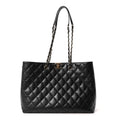 Caviar Quilted Small Shopping Tote Black