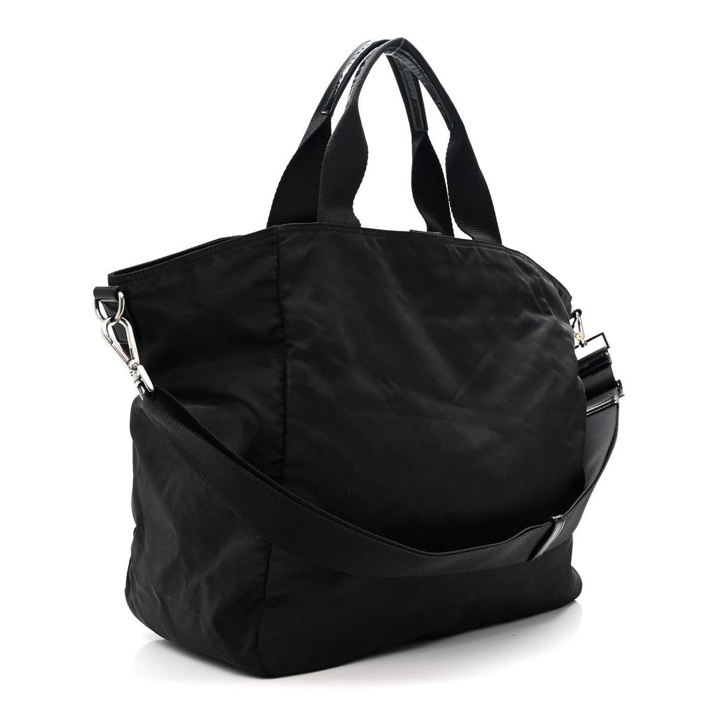Tessuto Nylon Zip Convertible Tote Black