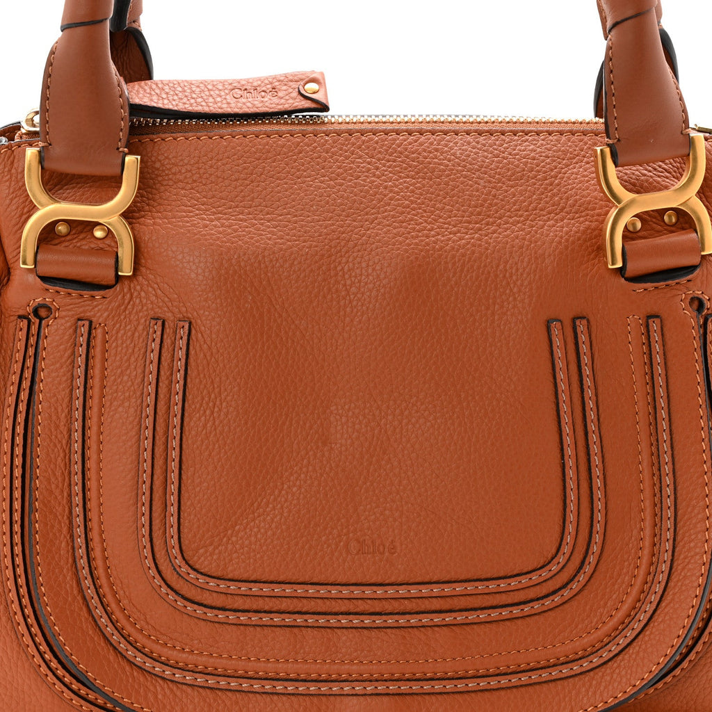 Calfskin Small Marcie Satchel Tan