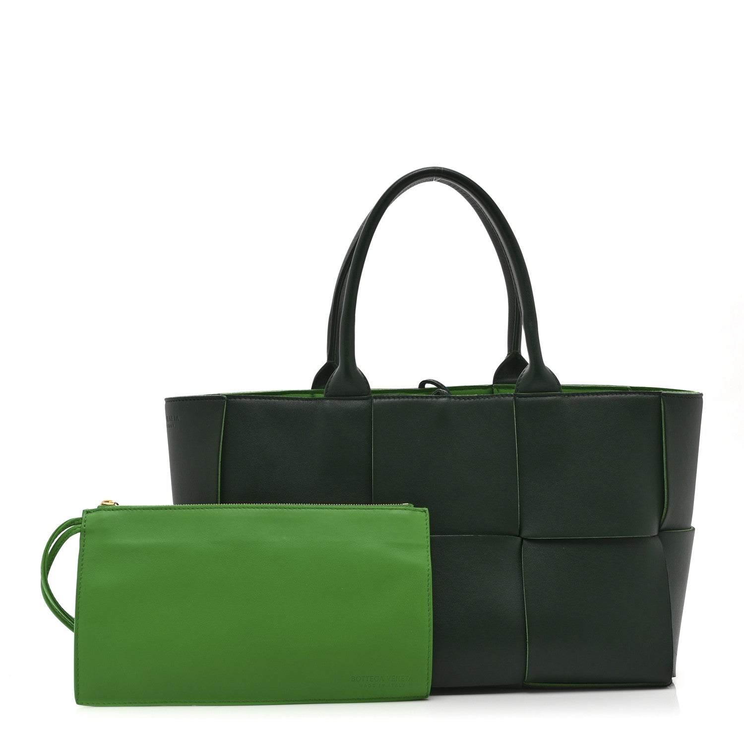 Calfskin Maxi Intrecciato Medium Arco Tote Raintree