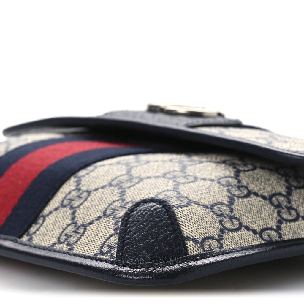 GG Supreme Monogram Web Small Ophidia Belt Bag 80 32 Beige Navy