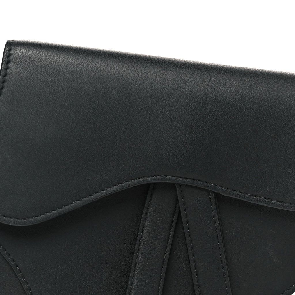Ultra Matte Calfskin Saddle Belt Bag Black