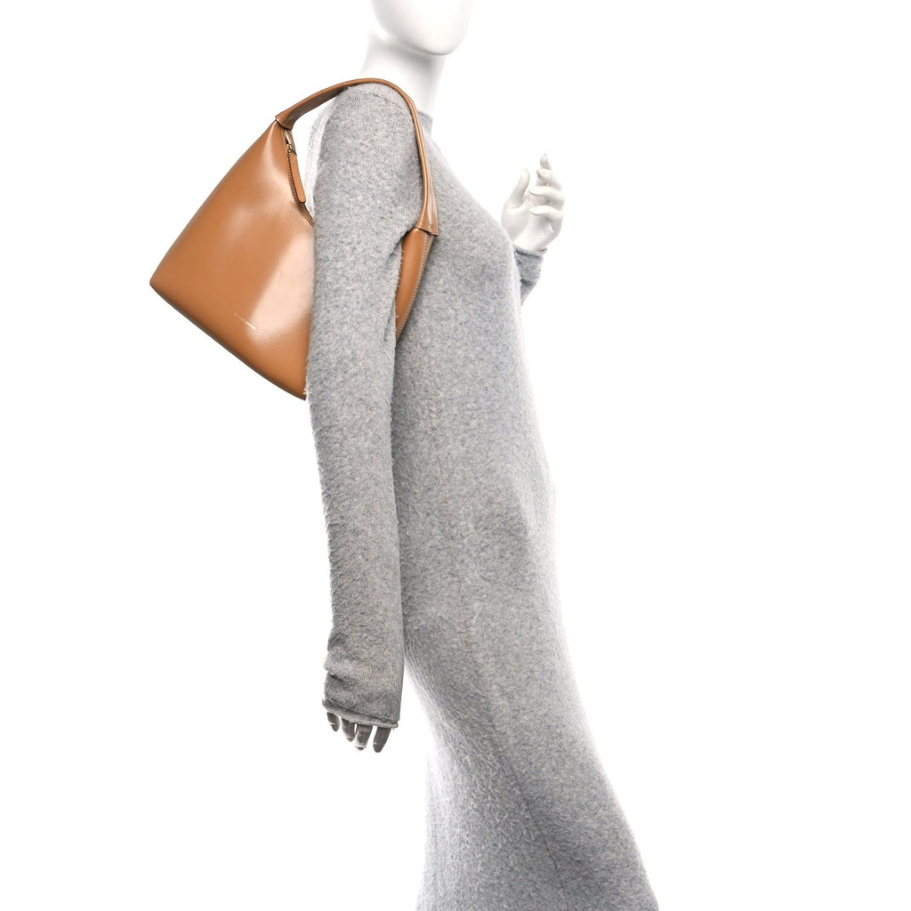 Polished Calfskin Small Soft Candy Shoulder Bag Caramel