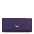 Saffiano Lux Continental Flap Travel Wallet Viola Multicolor