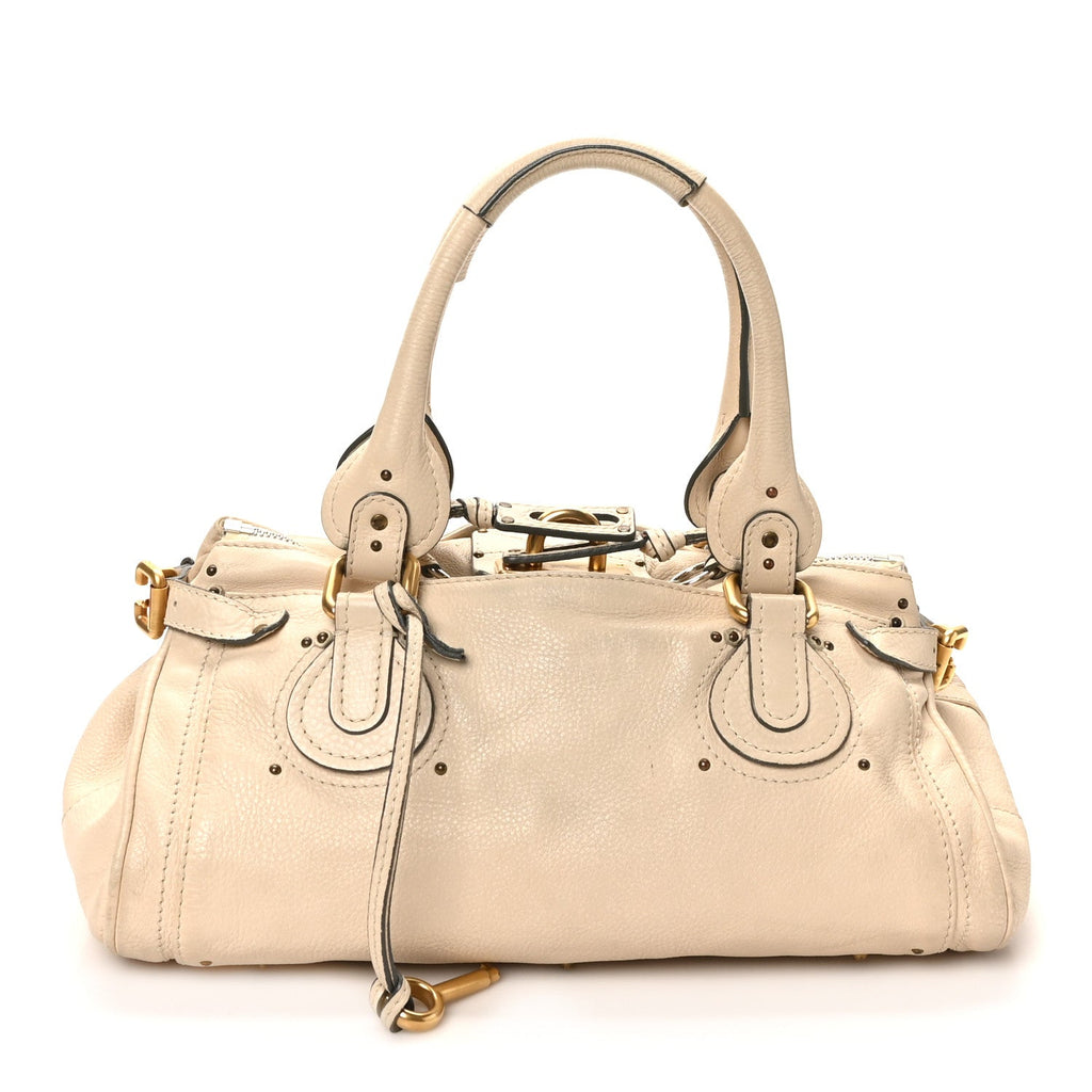 Calfskin Medium Paddington Satchel Ivory