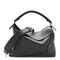 Grained Calfskin Large Puzzle Edge Bag Anthracite