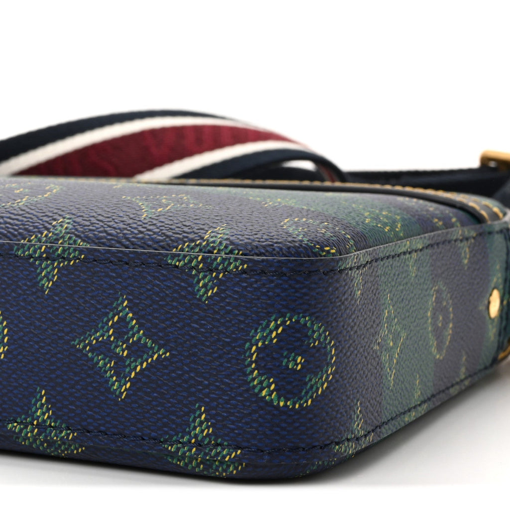 Monogram Heritage Stripes Trio Messenger Blue