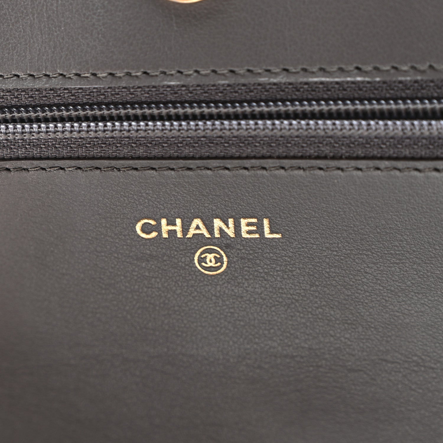 Caviar Quilted Boy Wallet On Chain WOC Grey