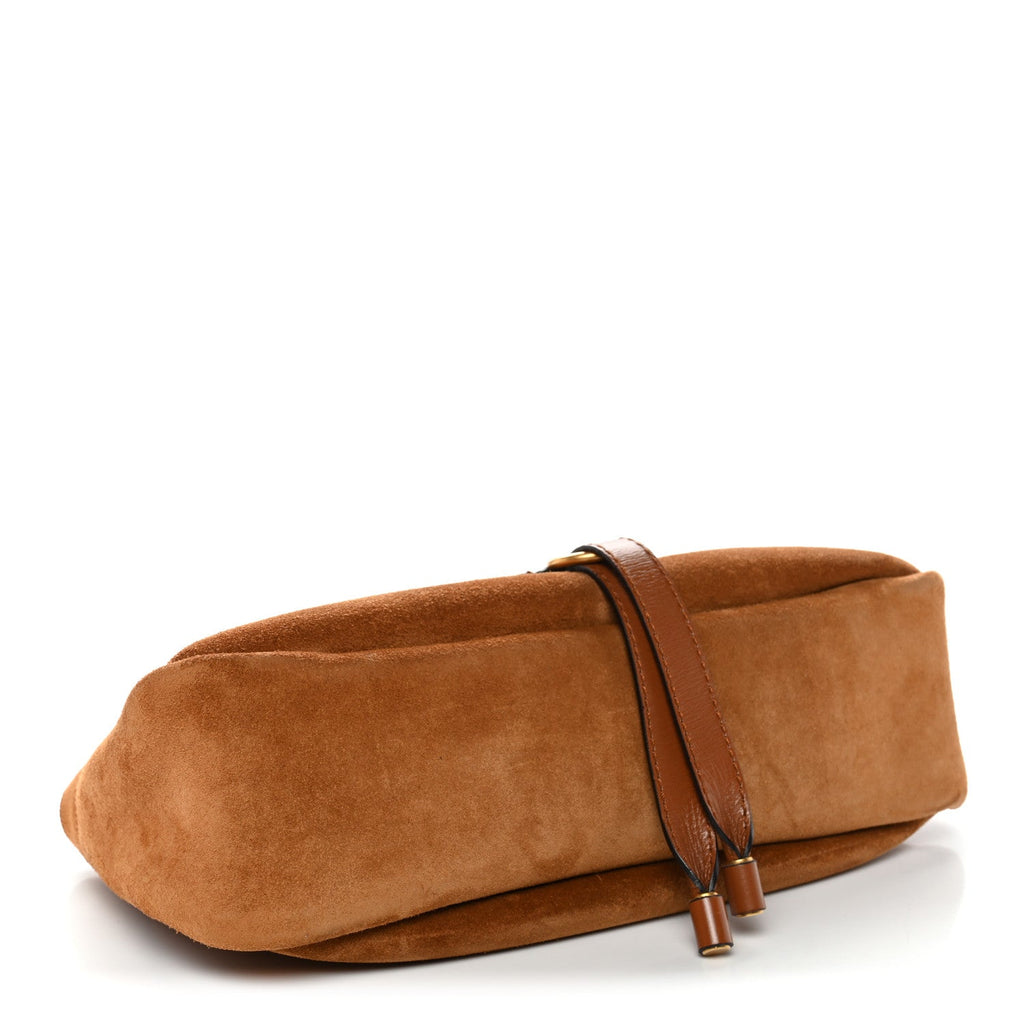 Shiny Grained Calfskin Small Marcie Clutch Tan