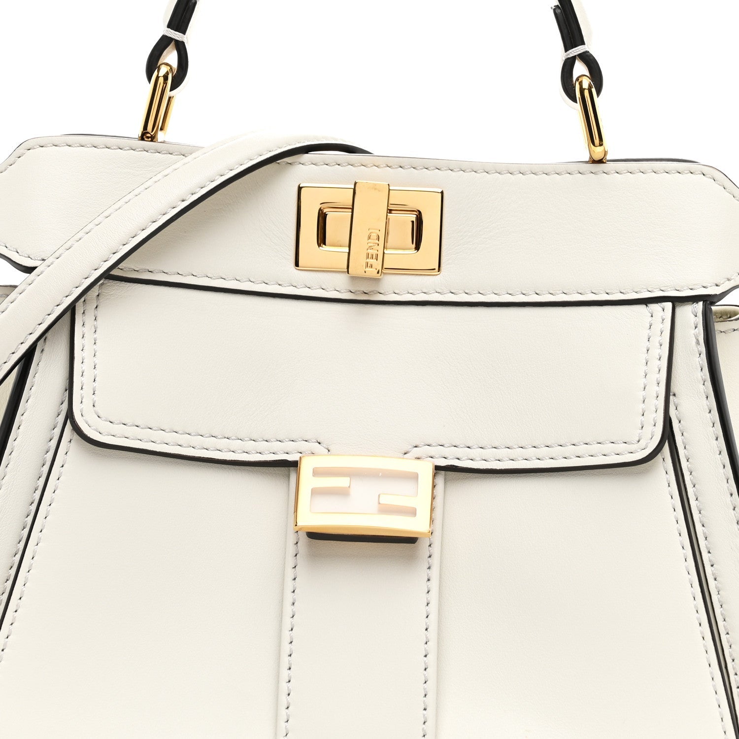 Nappa Pocket Mini Peekaboo Iconic Satchel White