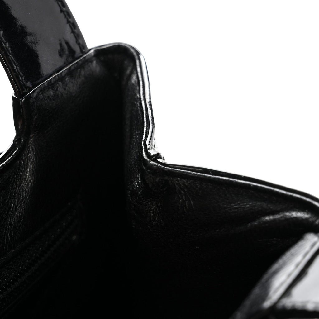 Patent Small Kelly Flap Bag Black