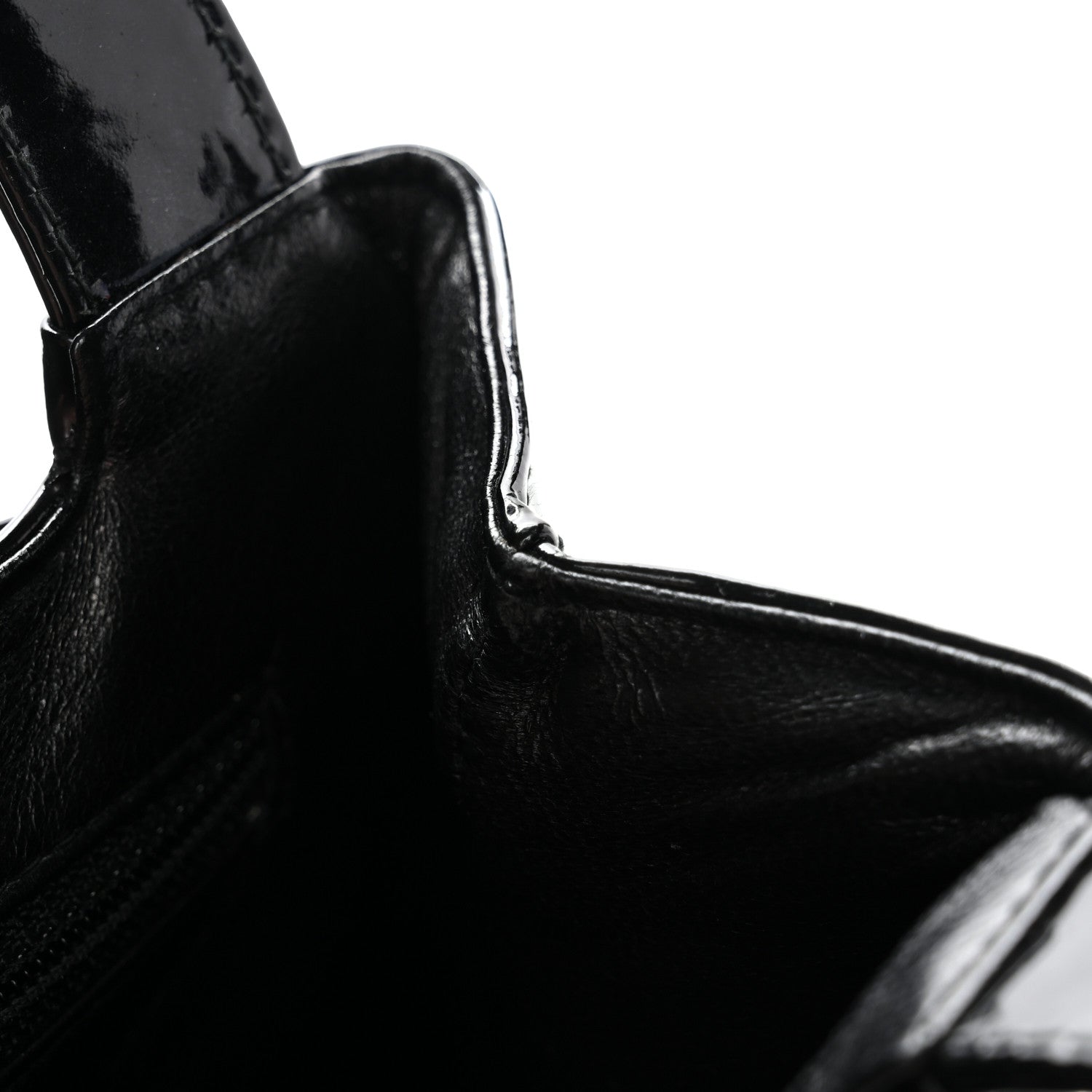 Patent Small Kelly Flap Bag Black