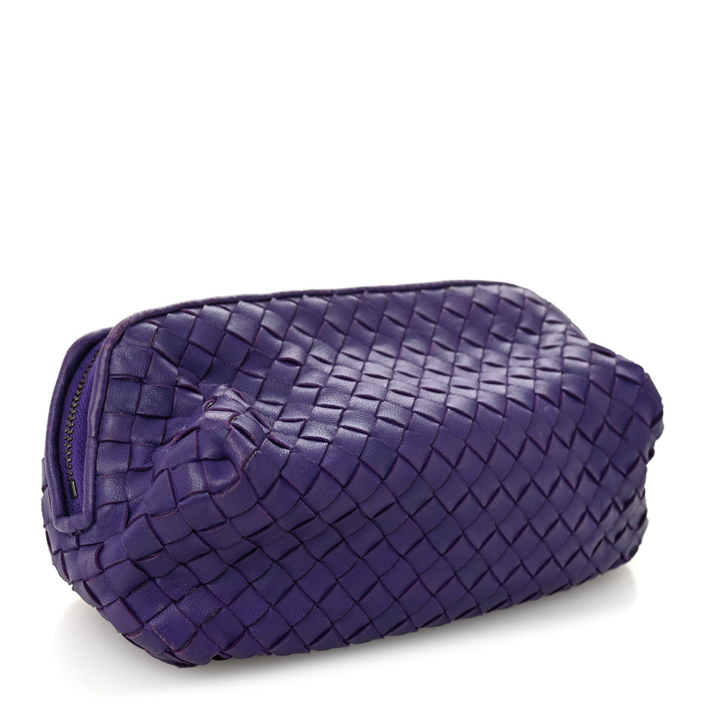 Nappa Intrecciato Cosmetic Wristlet Purple