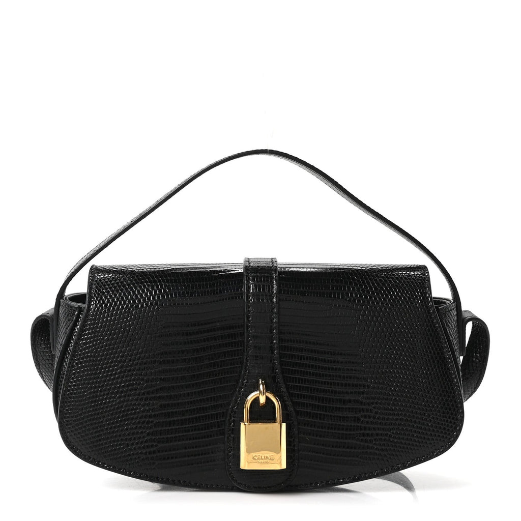 Lizard Tabou Clutch On Strap Black